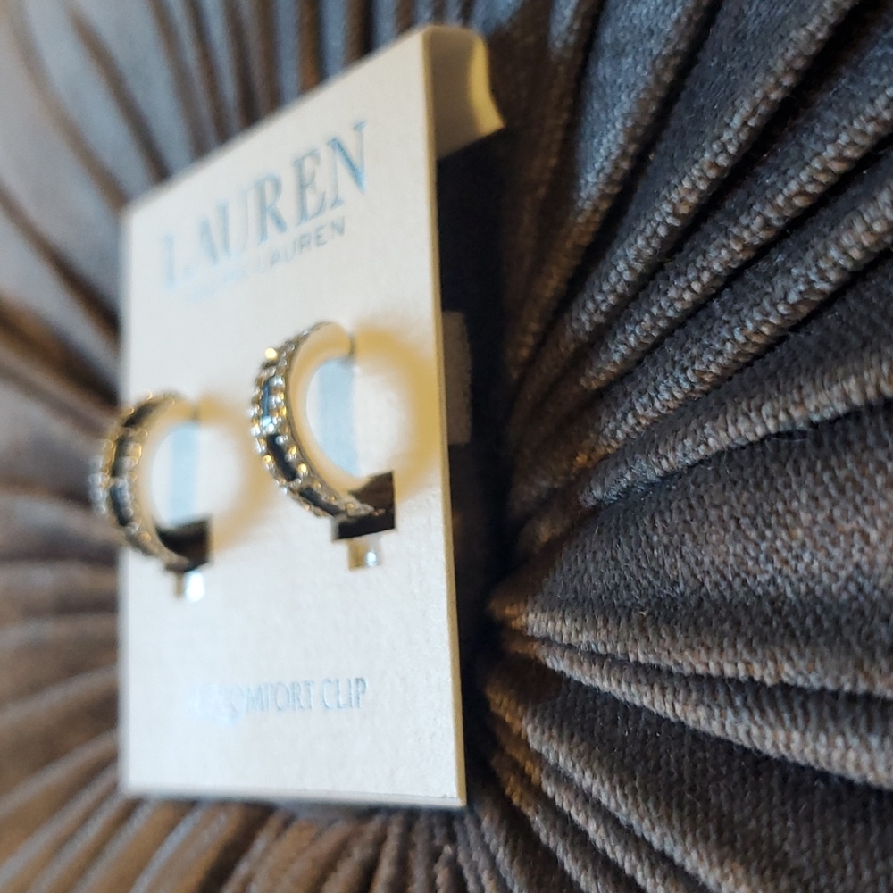 Ralph Lauren Stone Hoop Earrings - Picture 3 of 5